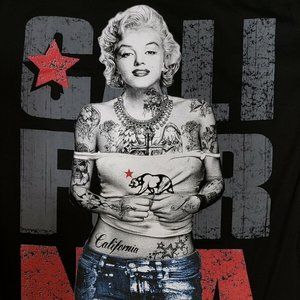 Marilyn Monroe California Tattoo Californian T Shirt Size Large